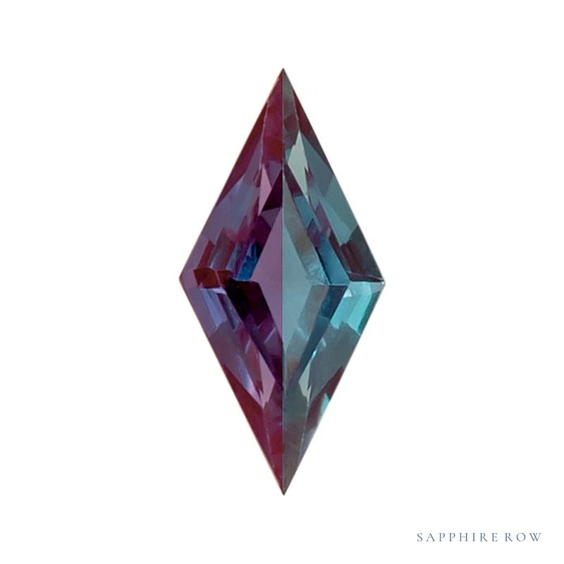 5x2.5 mm lab-grown color change alexandrite, lozenge cut | Sapphire Row · cut7