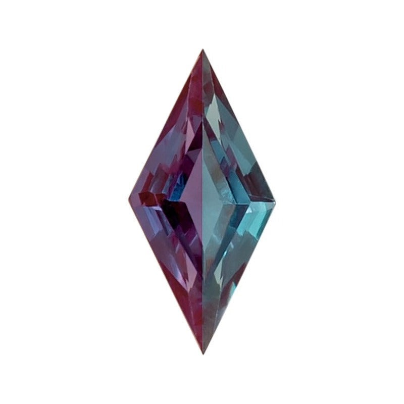 10x5 mm lab-grown color change alexandrite, lozenge cut | Sapphire Row · cut7