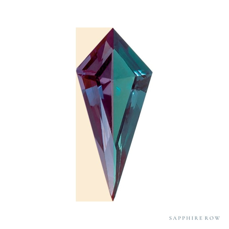 11x5 mm lab-grown color change alexandrite, kite cut | Sapphire Row · cut7