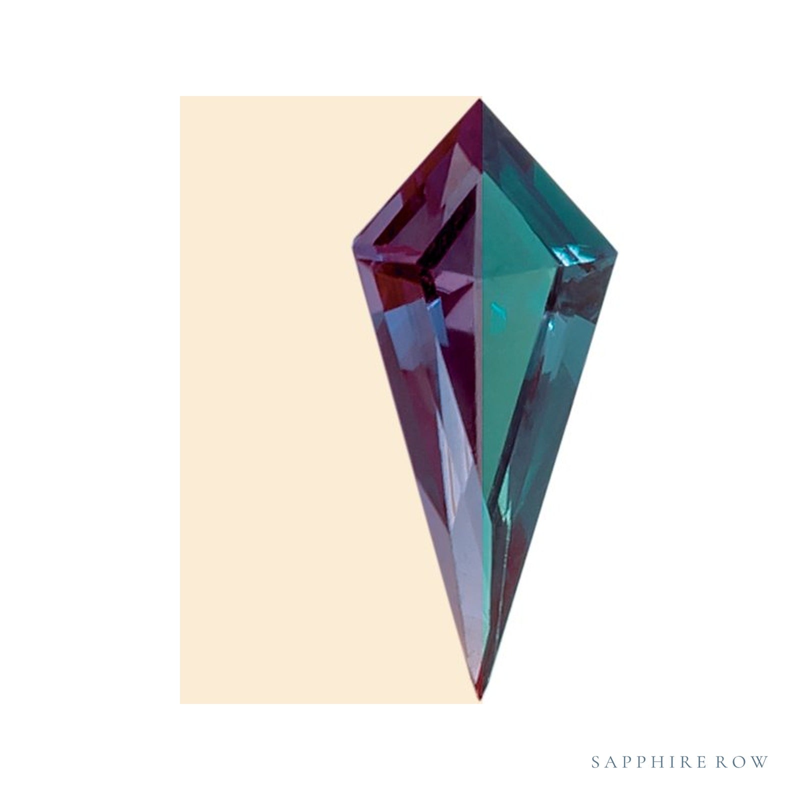 12x5.5 mm lab-grown color change alexandrite, kite cut | Sapphire Row · cut4