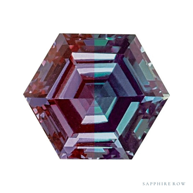 5 mm lab-grown color change alexandrite, hexagon cut | Sapphire Row · cut7