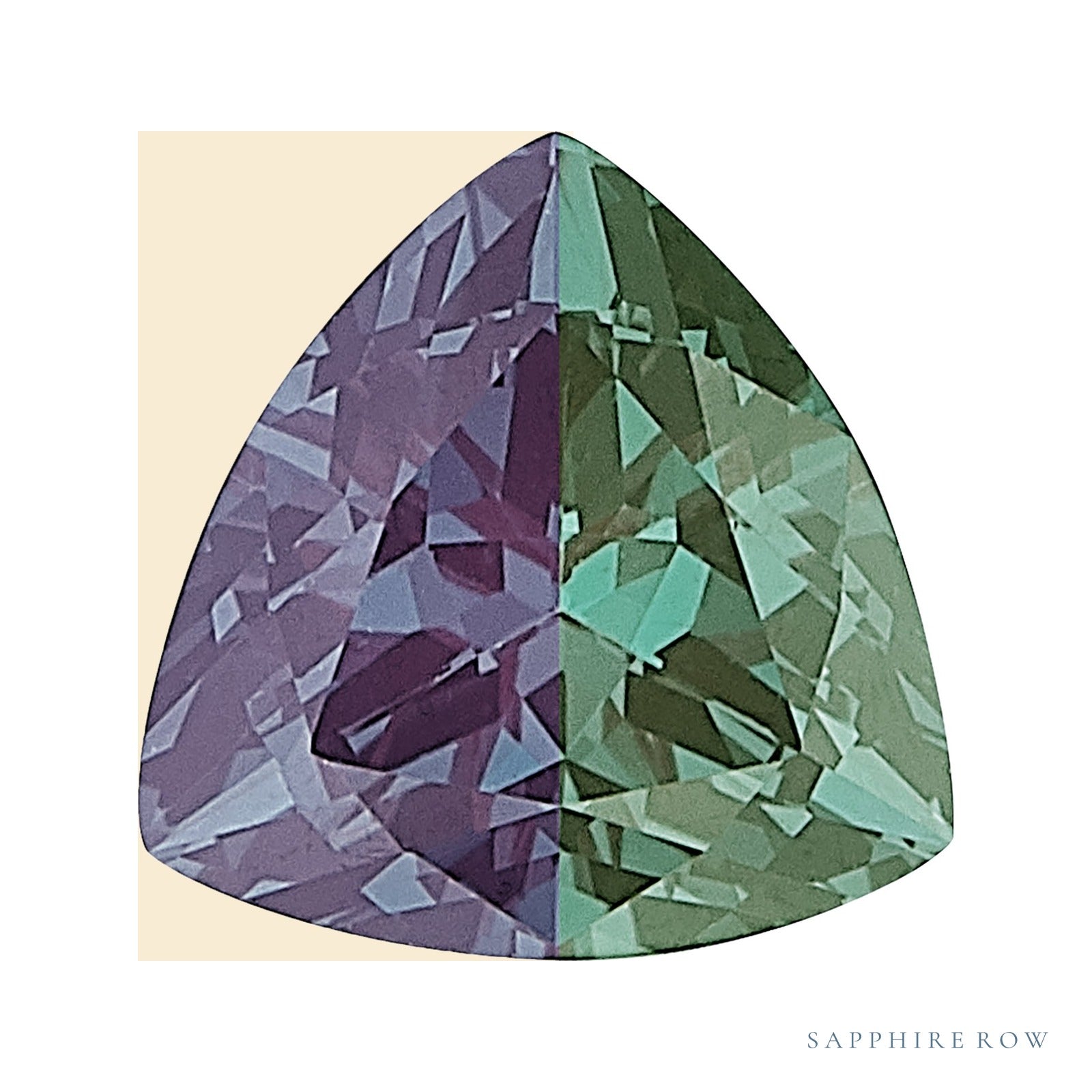 4 mm lab-grown color change alexandrite, trillion cut | Sapphire Row · cut7