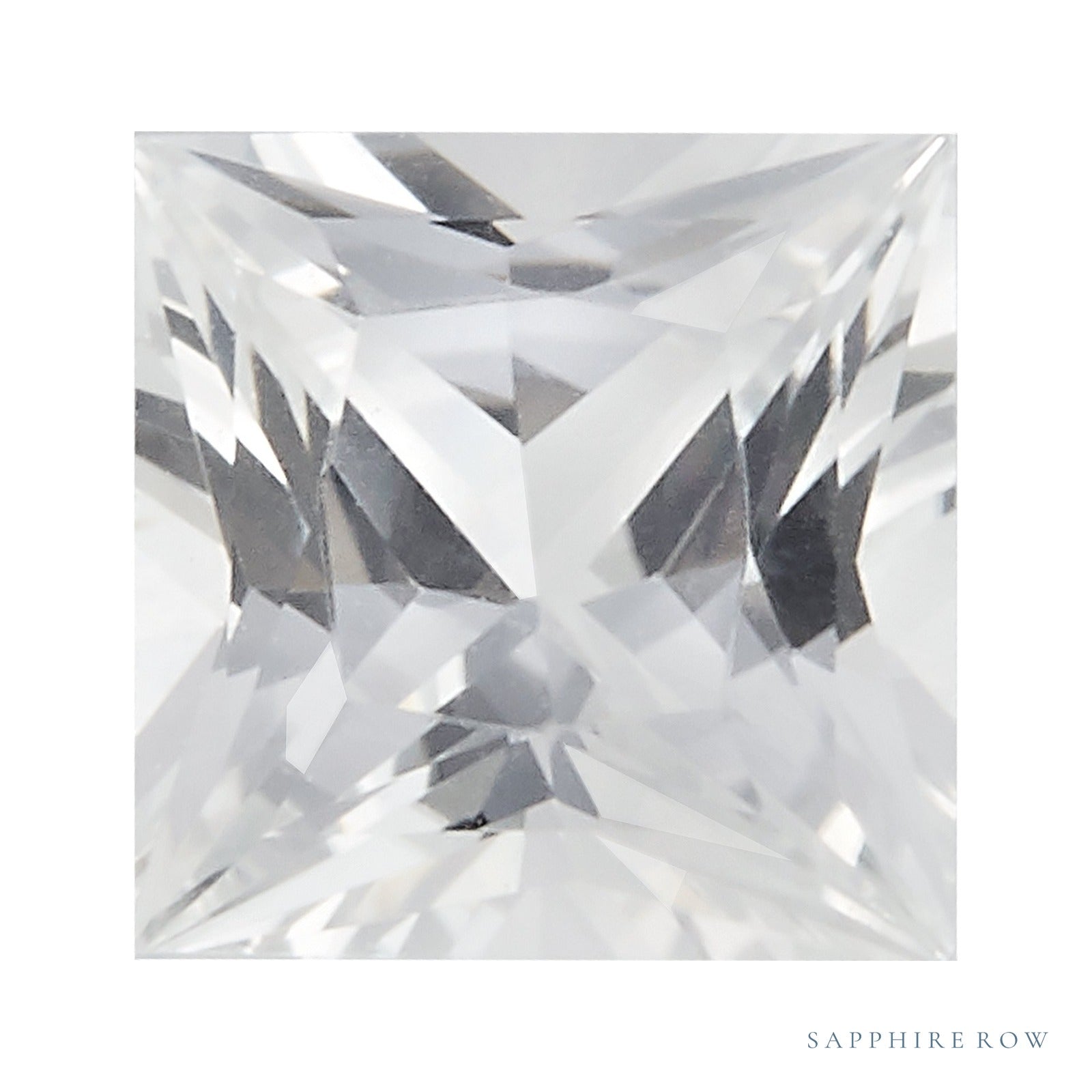 4.5 mm natural white sapphire, square cut | Sapphire Row · cut7
