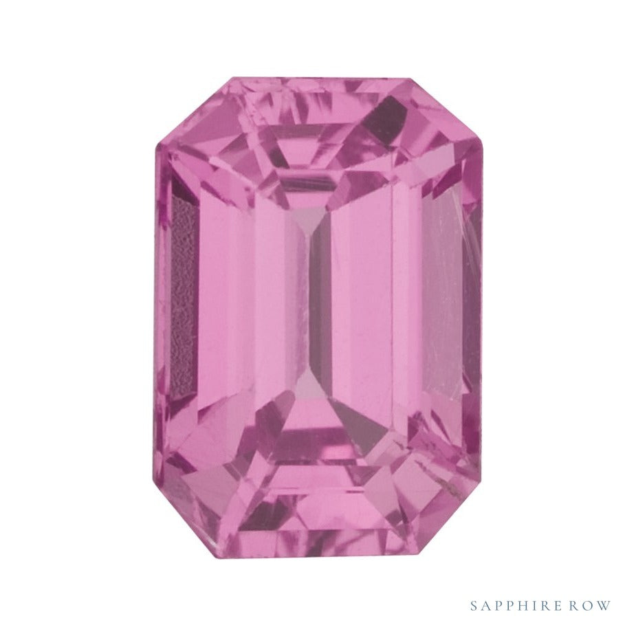 7x5 mm natural pink sapphire, emerald cut | Sapphire Row · cut6