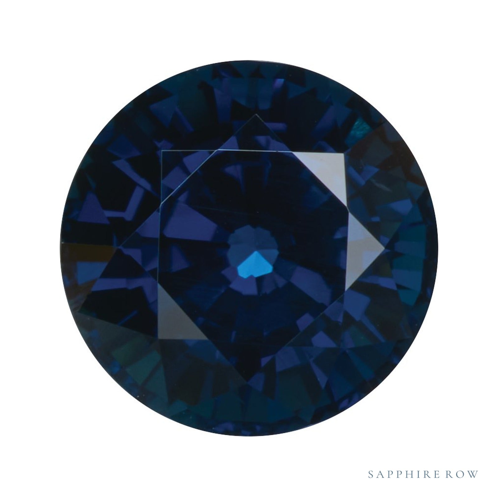 7.5 mm Round Natural Blue Sapphire – Faceted Cut – A Quality — Sapphire Row · cut4