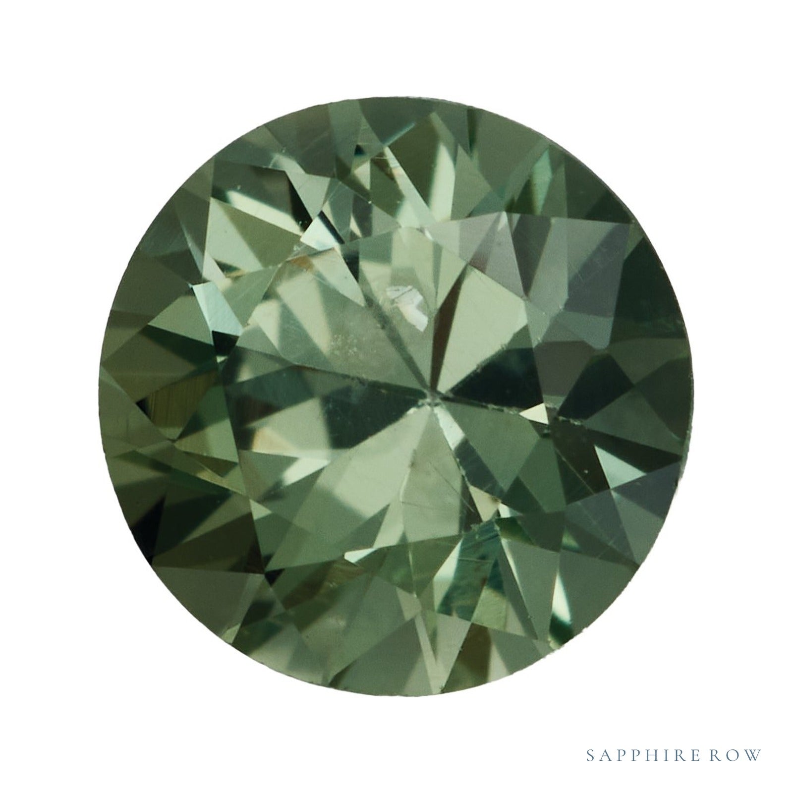5 mm Round Natural Green Sapphire – Faceted Diamond-Cut – AA Quality — Sapphire Row · cut4