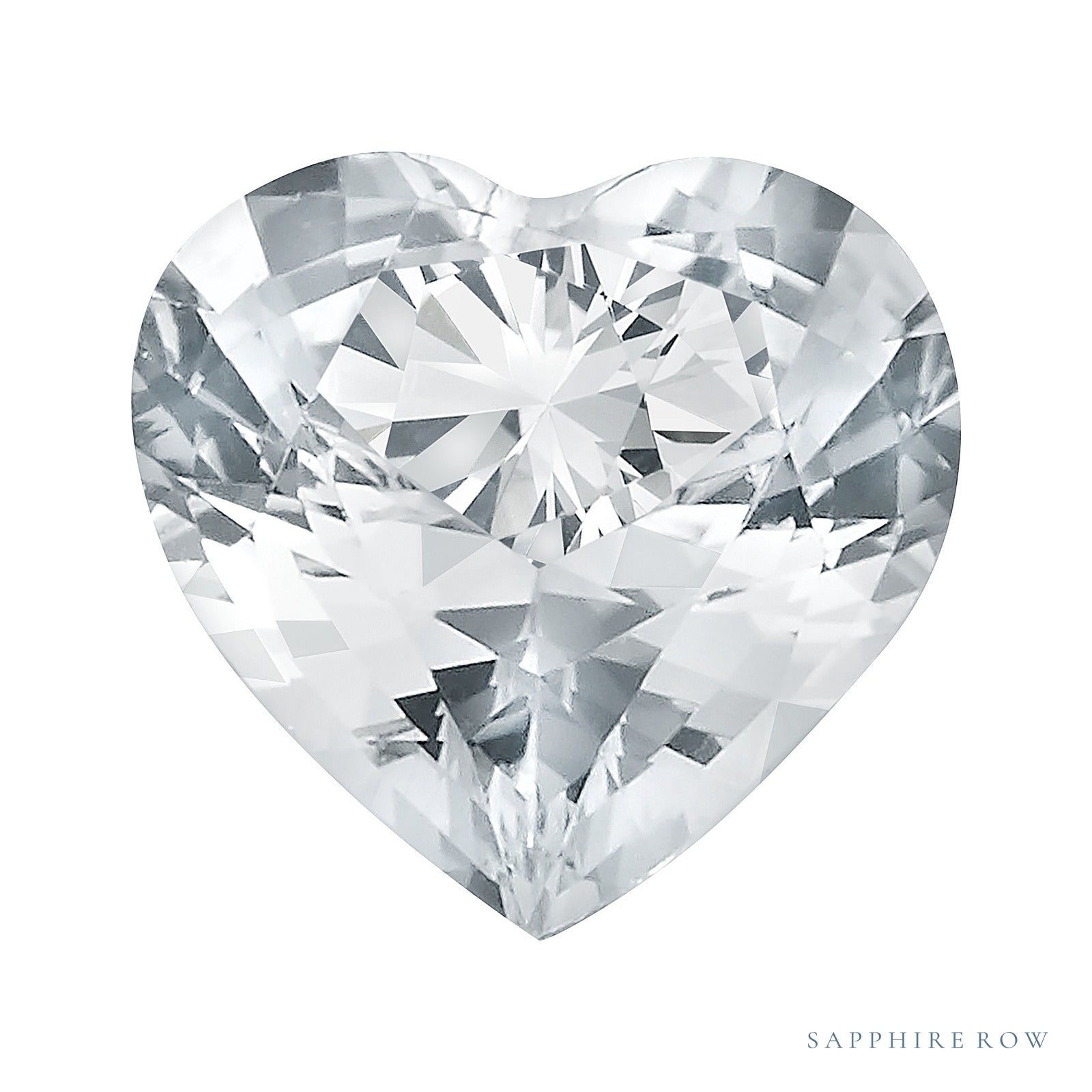 5 mm natural white sapphire, heart cut | Sapphire Row · cut7