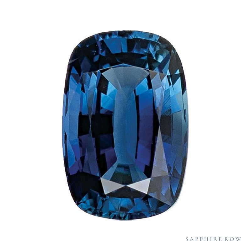 10x8 mm natural blue sapphire, antique cushion cut | Sapphire Row · cut6