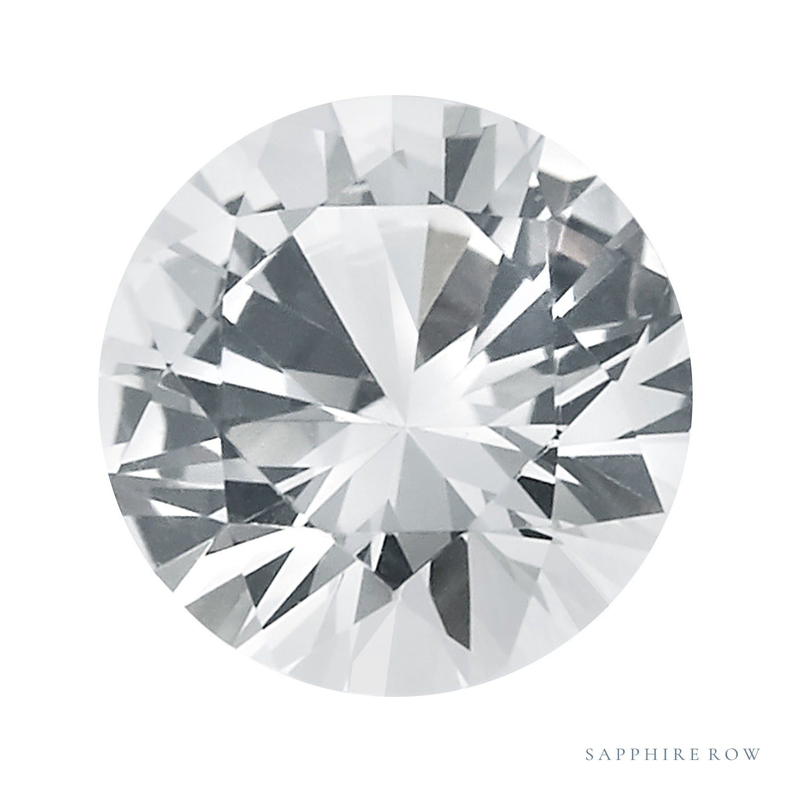 6.25 mm Round Natural White Sapphire – Faceted Cut – AA Quality — Sapphire Row · cut4