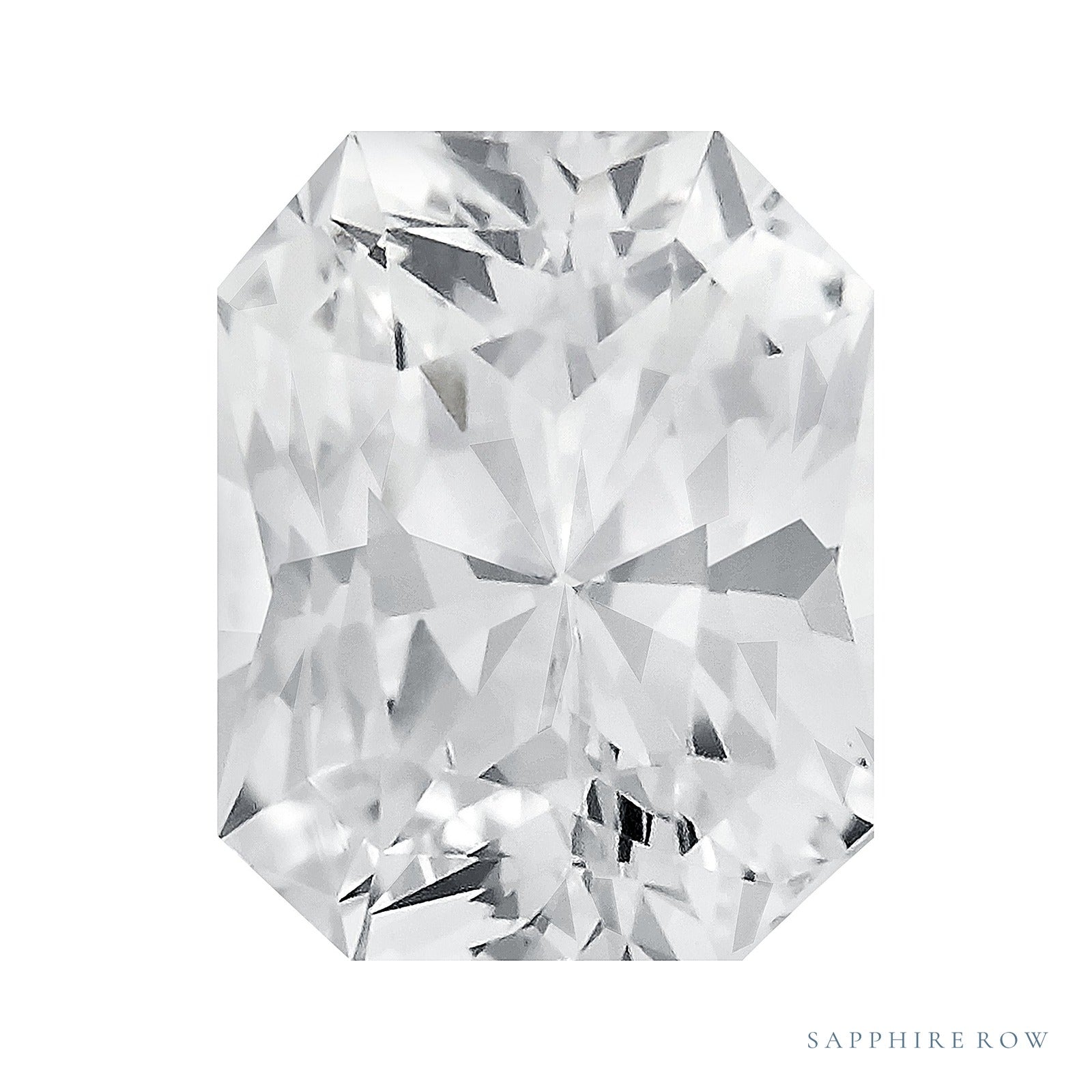 5x3 mm natural white sapphire, radiant cut | Sapphire Row · cut7