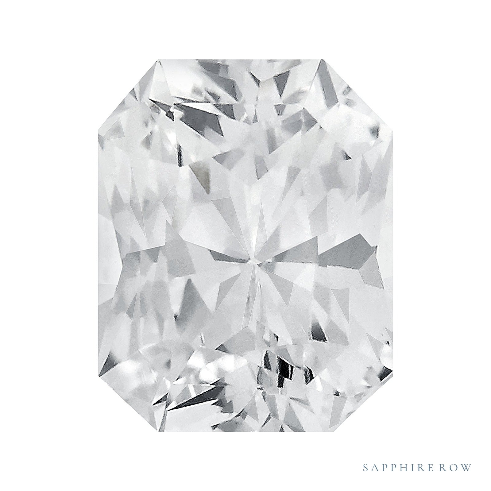 6x4 mm natural white sapphire, radiant cut | Sapphire Row · cut4
