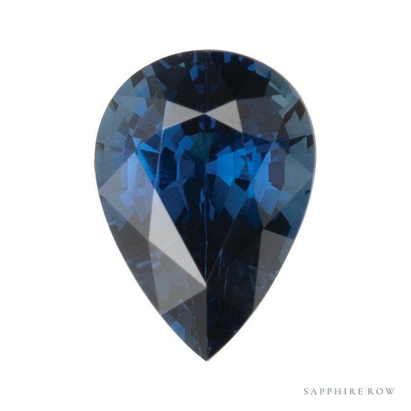 7x5 mm natural blue sapphire, pear cut | Sapphire Row · cut7