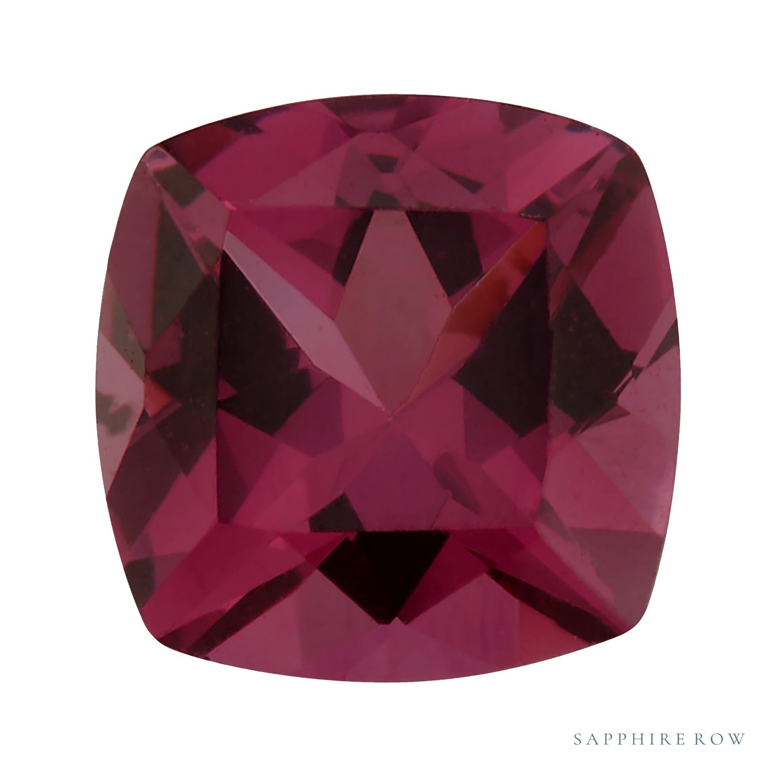 8 mm Cushion Natural Purplish Red Rhodolite Garnet – Faceted Cut – AA Quality — Sapphire Row · cut4
