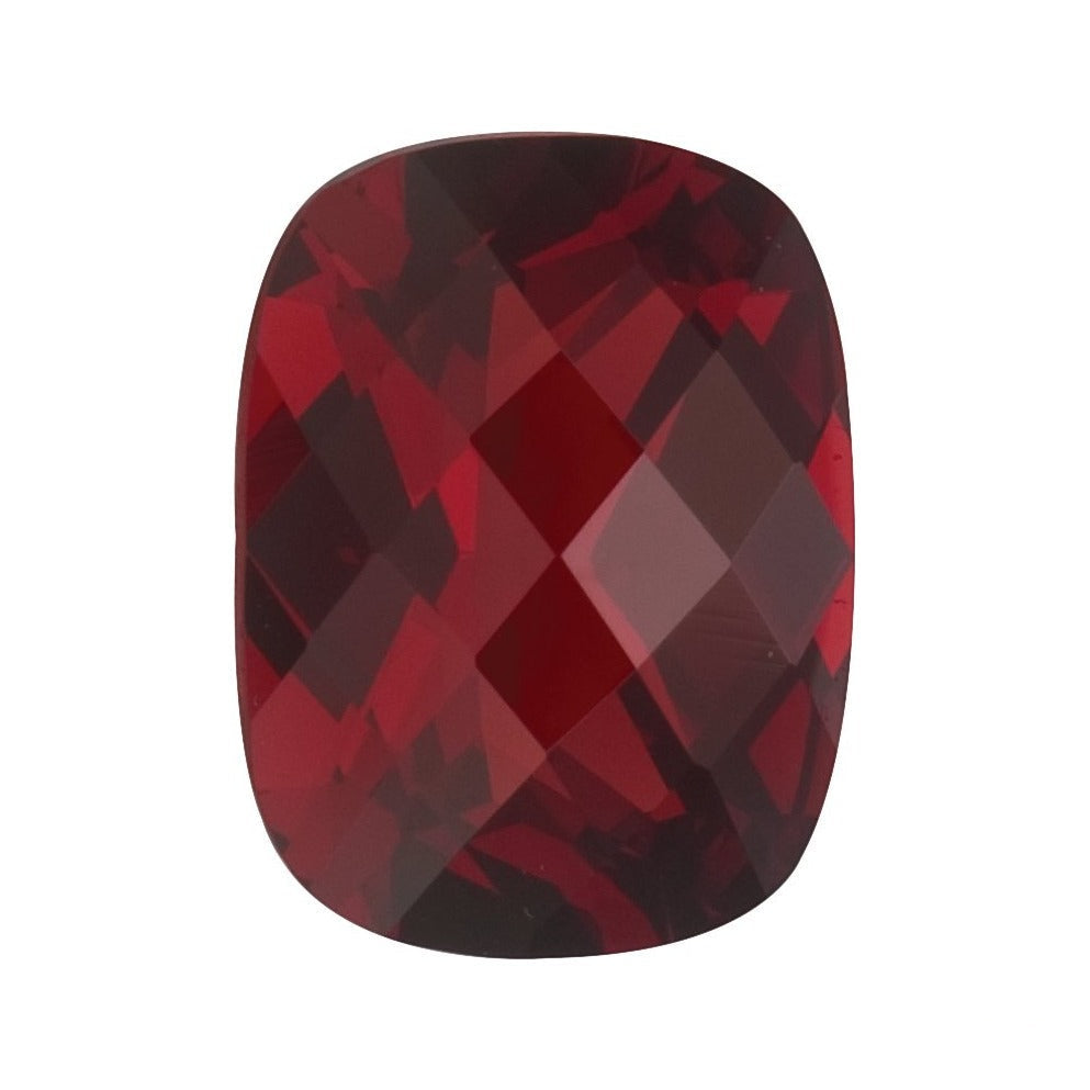 9x7 mm natural dark orange red mozambique garnet, antique cushion cut | Sapphire Row · cut7