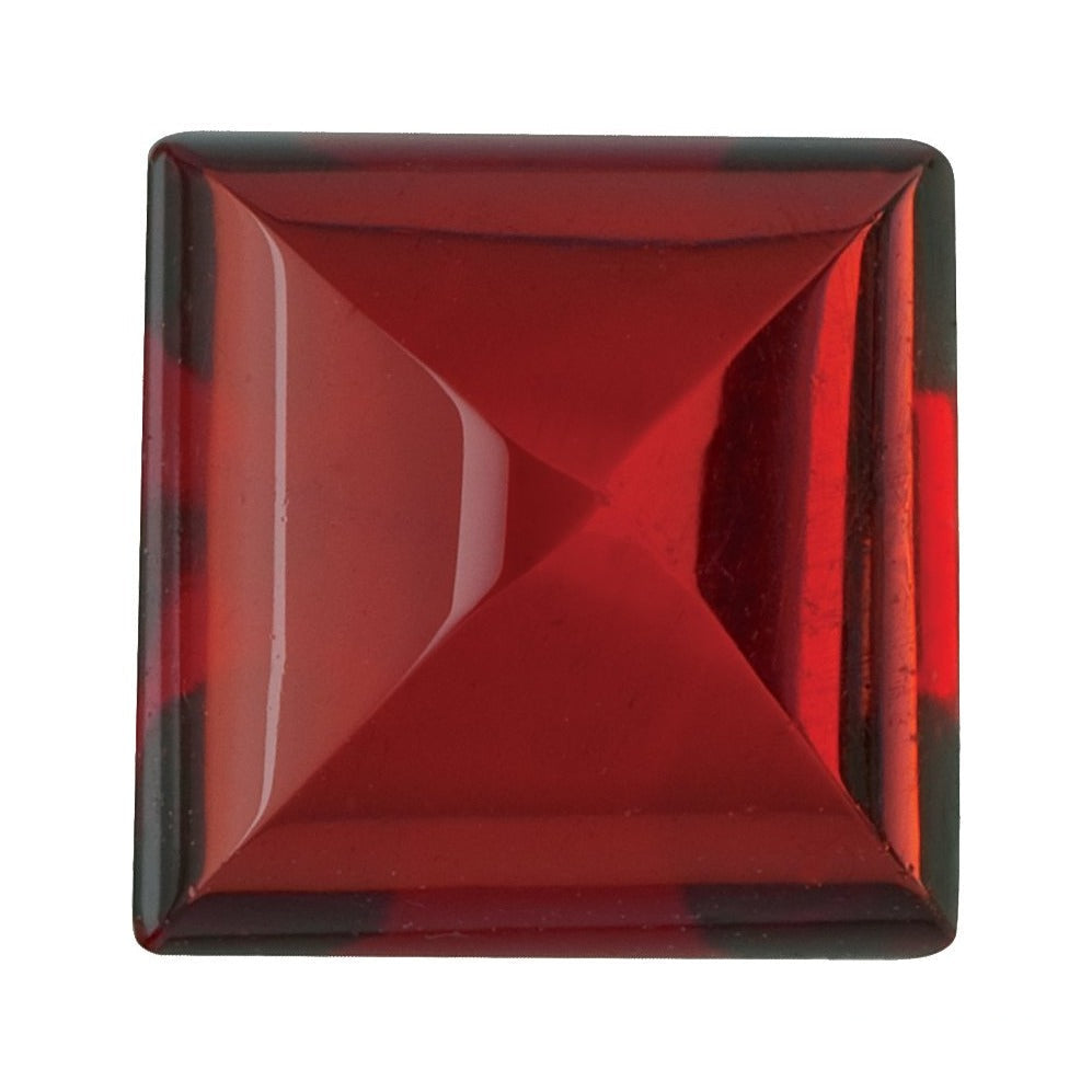 8 mm natural dark orange red mozambique garnet, square cut | Sapphire Row · cut7