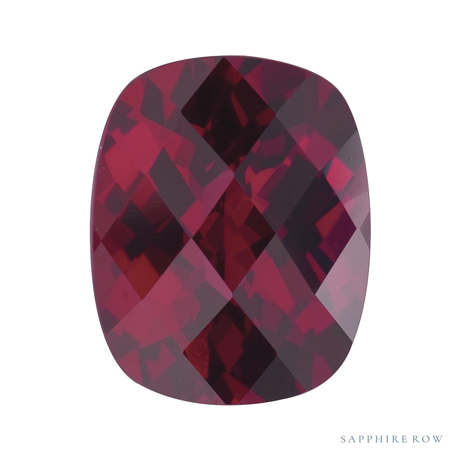 8x6 mm natural purplish red rhodolite garnet, antique cushion cut | Sapphire Row · cut7