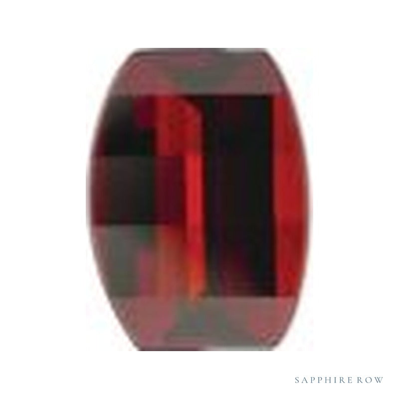 10x8 mm natural dark orange red mozambique garnet, barrel cut | Sapphire Row · cut7