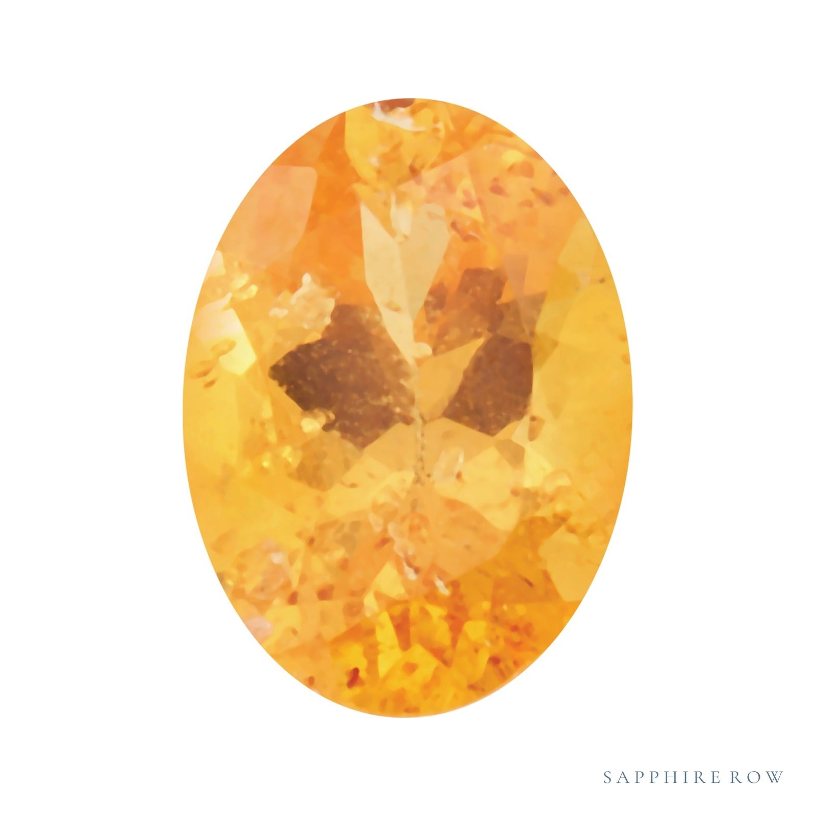 5x3 mm natural orange spessartite garnet, oval cut | Sapphire Row · cut7
