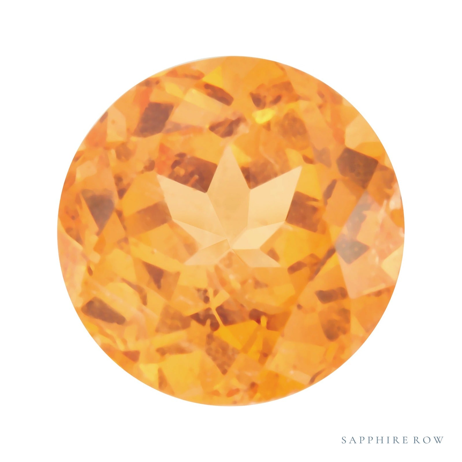 6 mm natural orange spessartite garnet, round cut | Sapphire Row · cut4