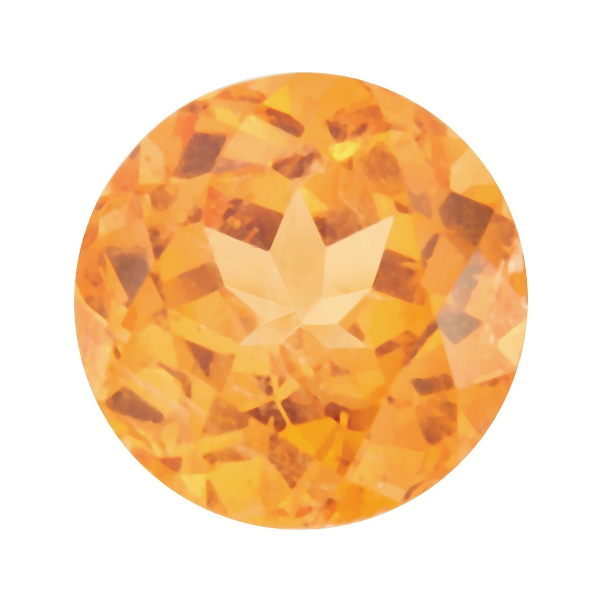 5.5 mm natural orange spessartite garnet, round cut | Sapphire Row · cut7