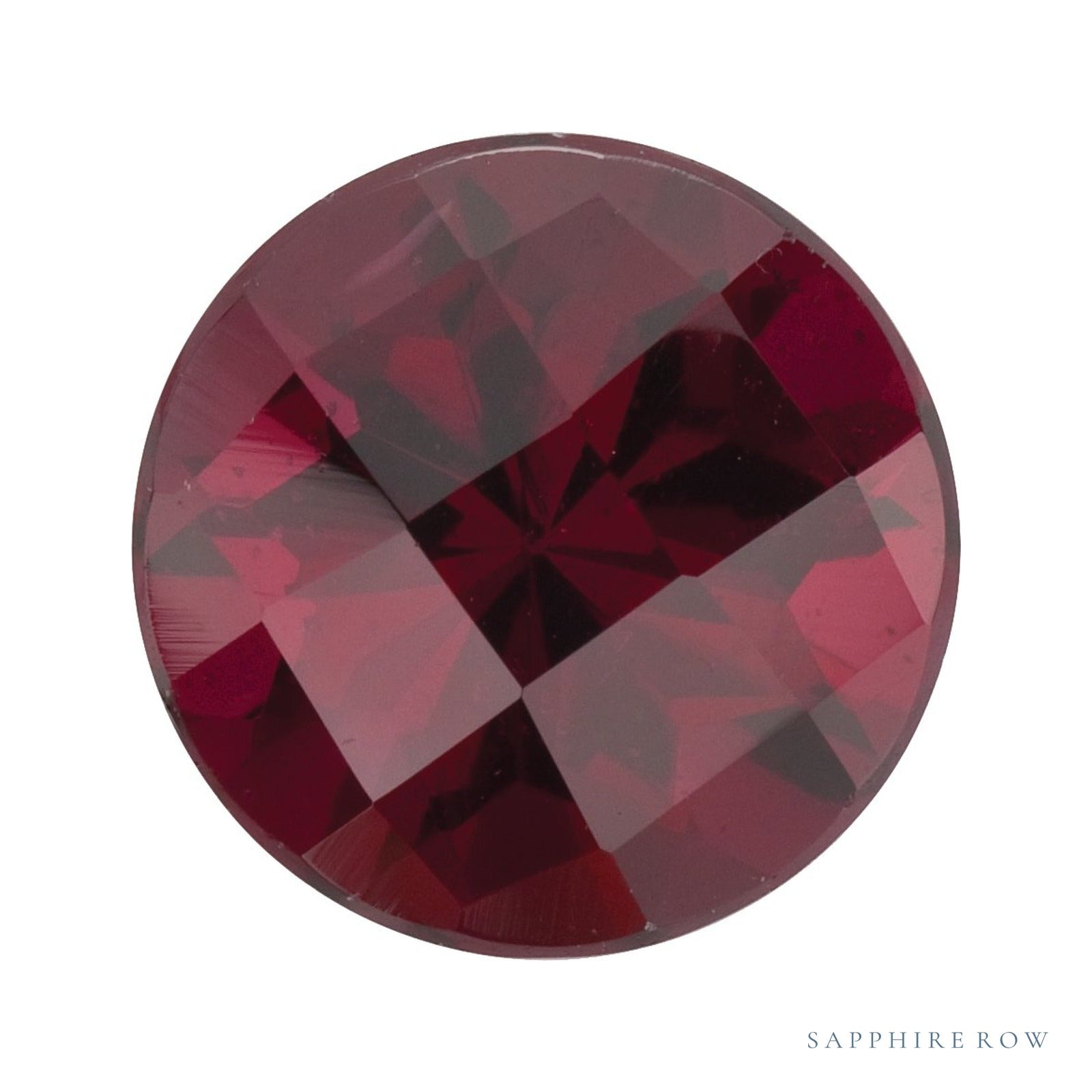 7 mm natural purplish red rhodolite garnet, round cut | Sapphire Row · cut4