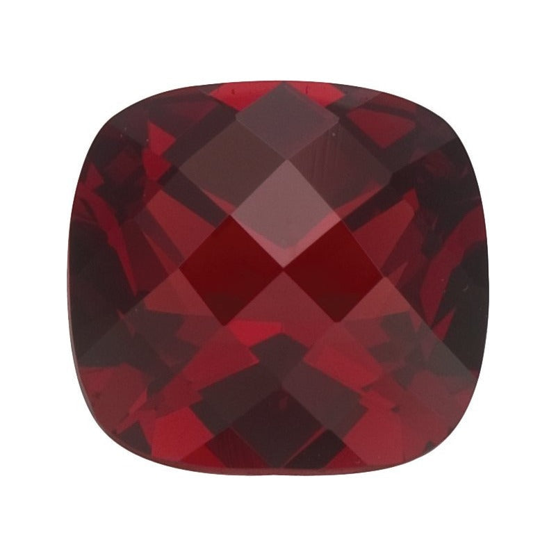 9 mm natural dark orange red mozambique garnet, cushion cut | Sapphire Row · cut7