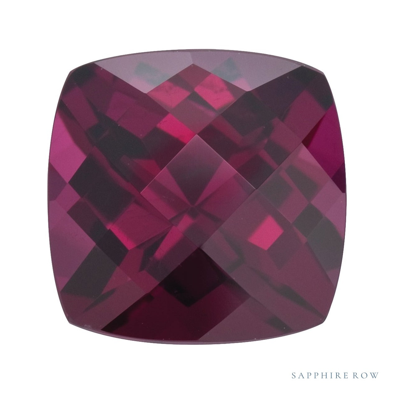 7 mm natural purplish red rhodolite garnet, cushion cut | Sapphire Row · cut6