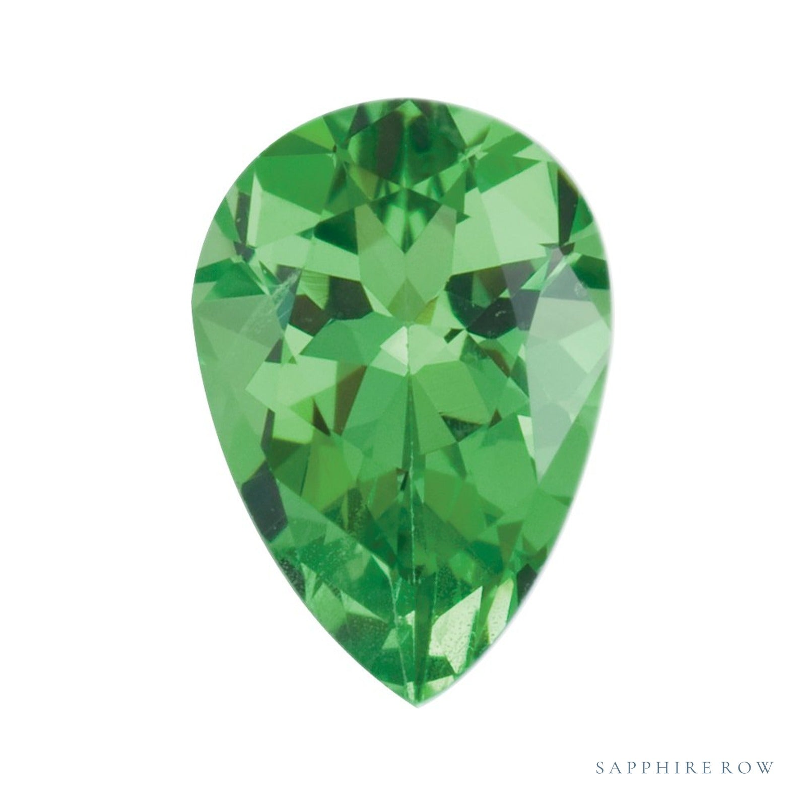 6x4 mm Pear Natural Green Tsavorite Garnet – Faceted Cut – AA Quality — Sapphire Row · cut4