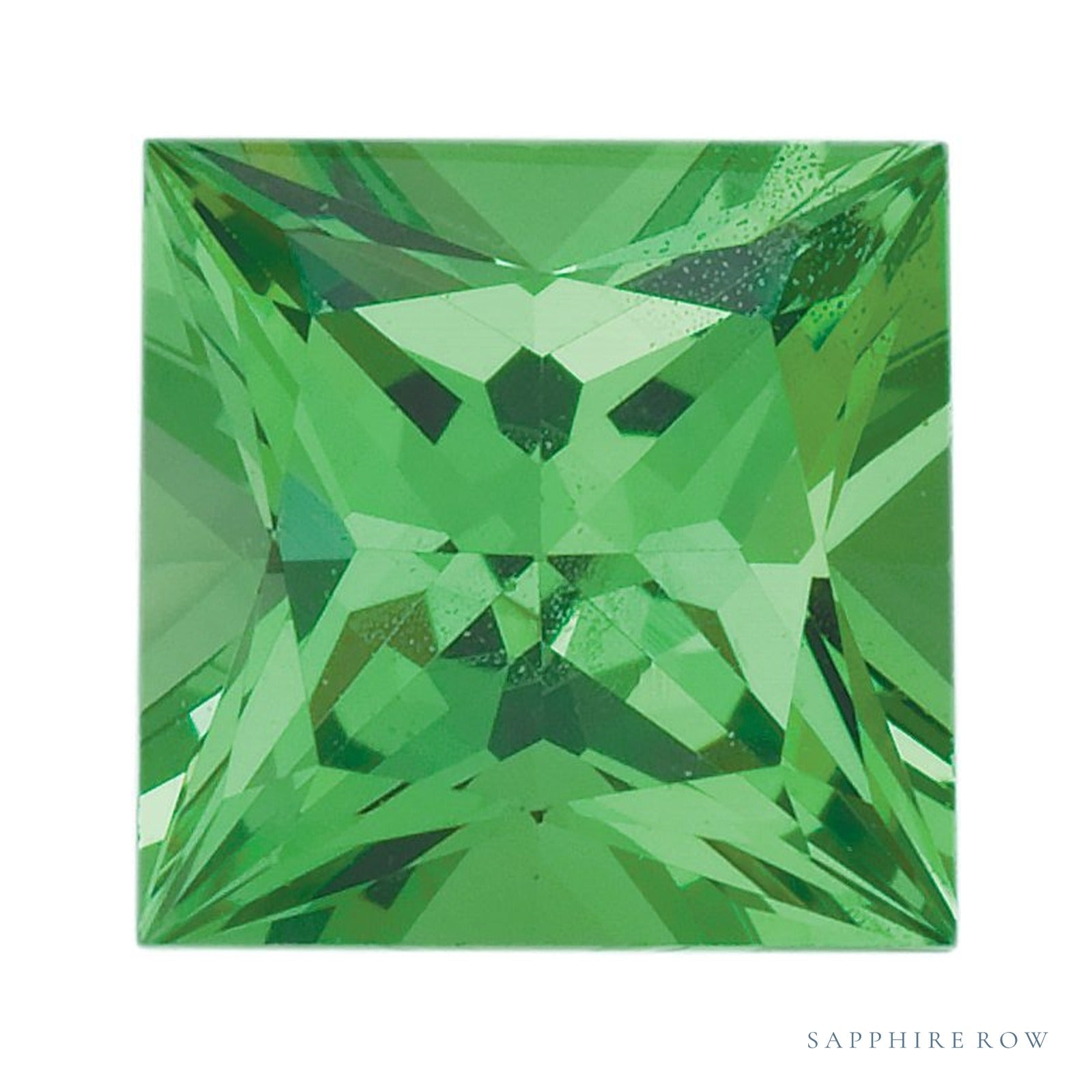 4 mm Square Natural Green Tsavorite Garnet – Princess-Cut – AA Quality — Sapphire Row · cut4