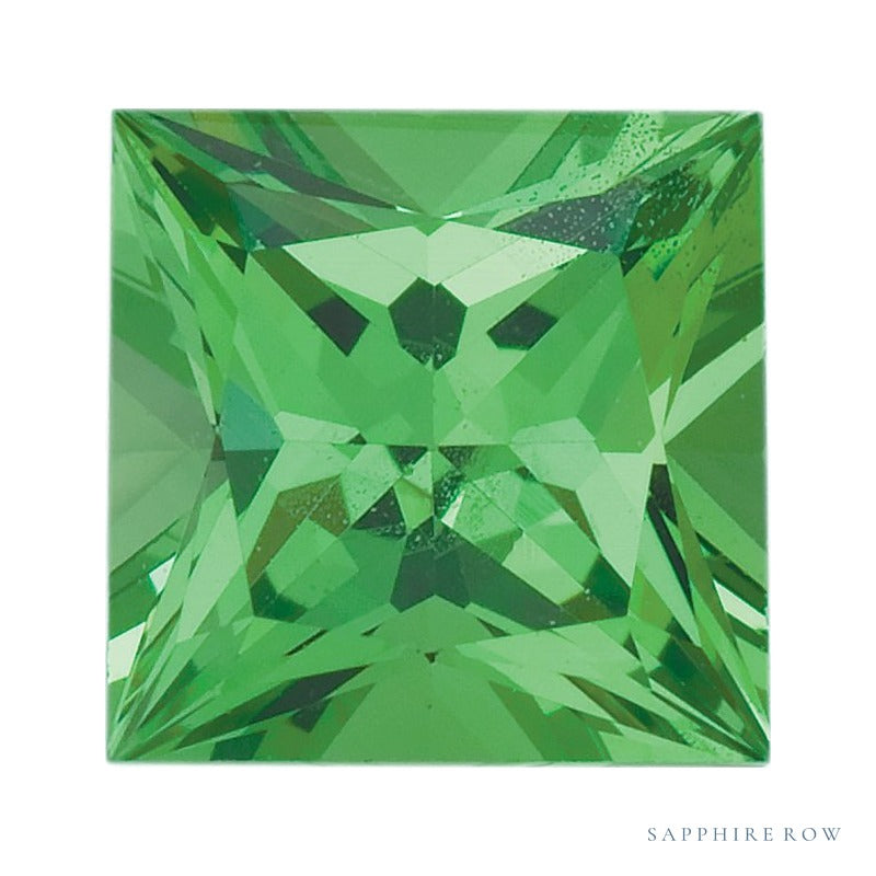 4 mm natural green tsavorite garnet, square cut | Sapphire Row · cut7