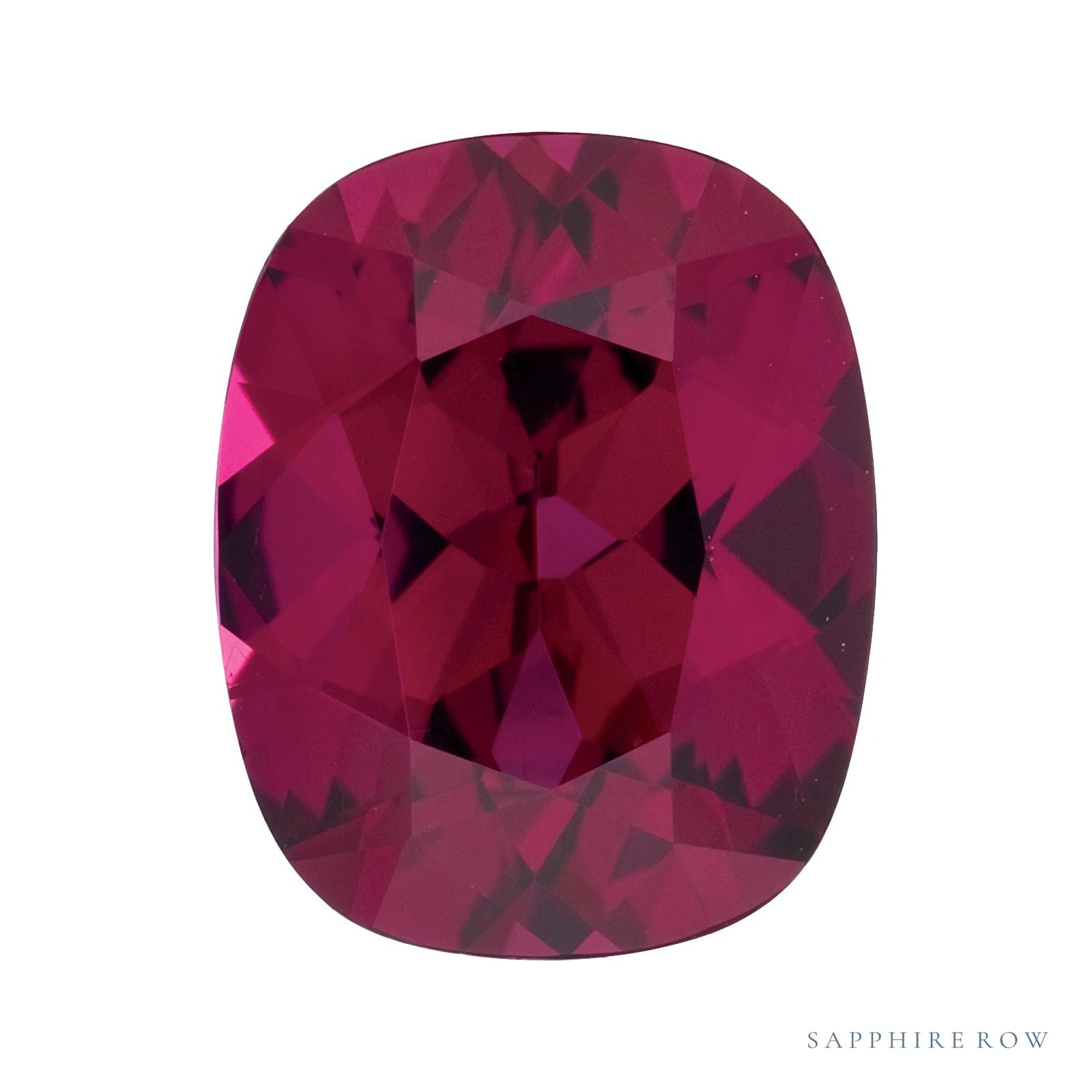 10x8 mm natural purplish red rhodolite garnet, antique cushion cut | Sapphire Row · cut4