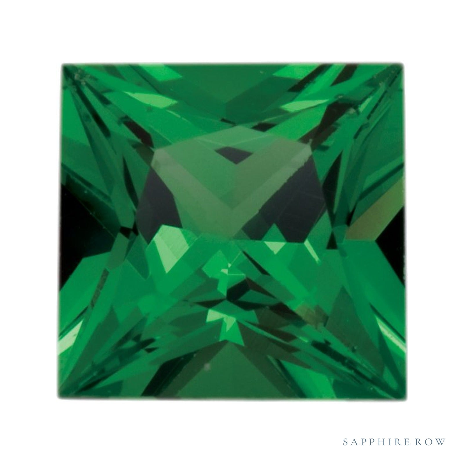 4.5 mm Square Natural Green Tsavorite Garnet – Princess-Cut – AAA Quality — Sapphire Row · cut4