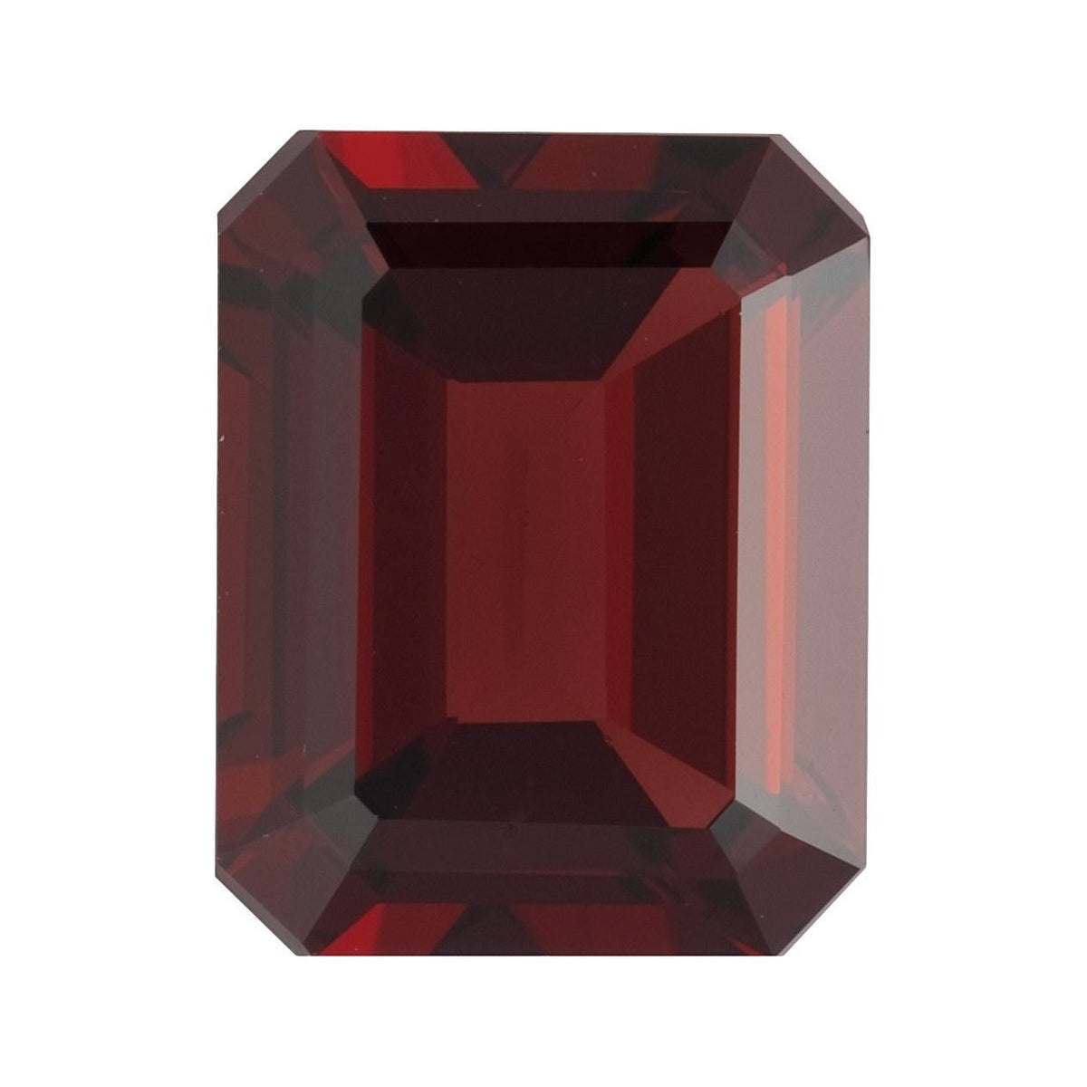 9x7 mm natural dark orange red mozambique garnet, emerald cut | Sapphire Row · cut7