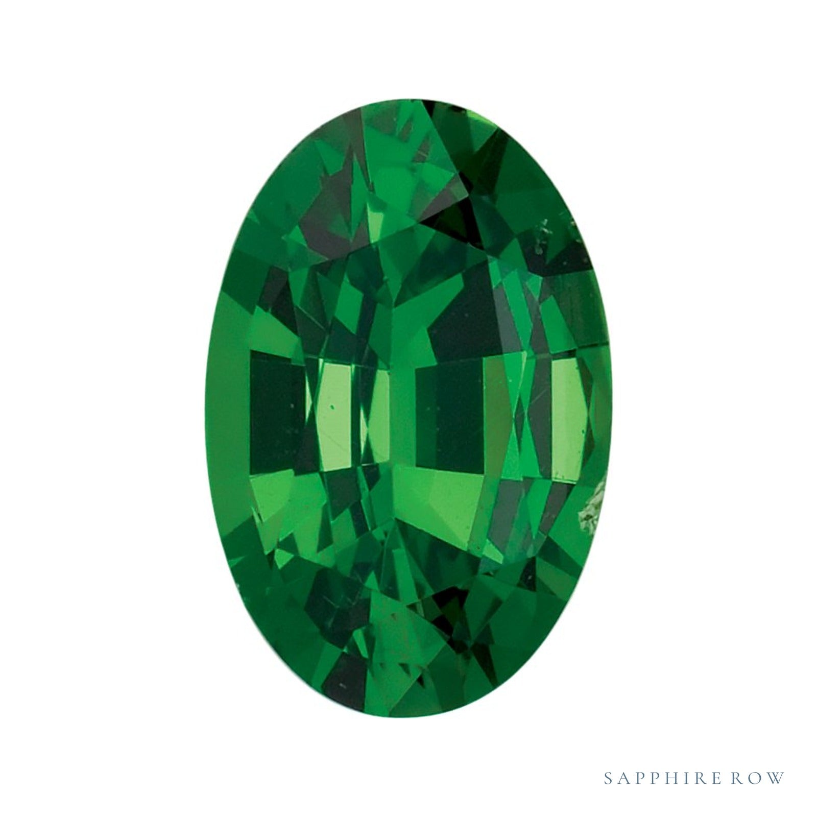 5x3 mm natural green tsavorite garnet, oval cut | Sapphire Row · cut4