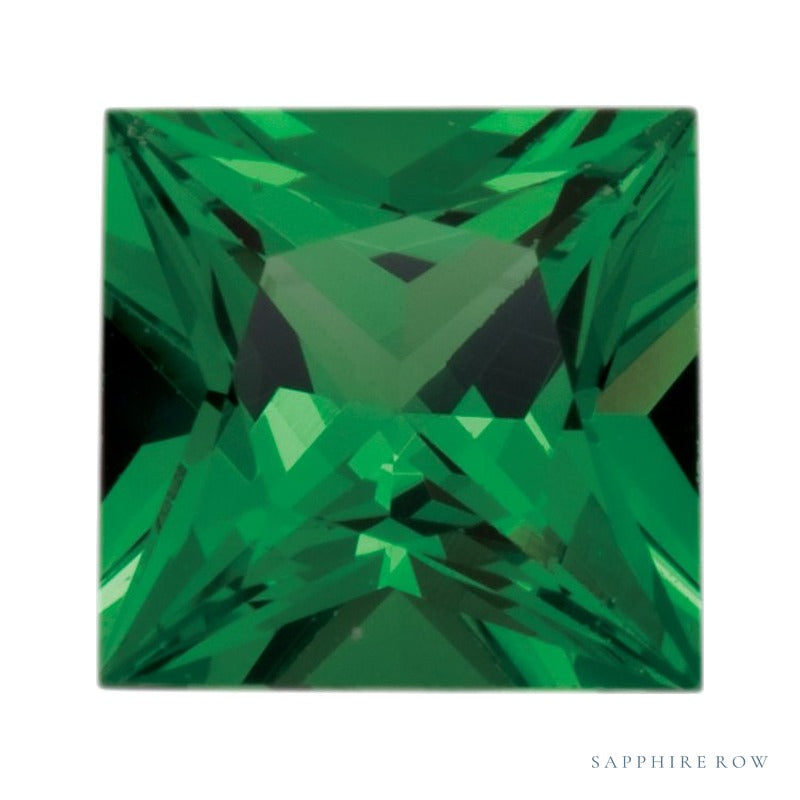 4 mm natural green tsavorite garnet, square cut | Sapphire Row · cut7