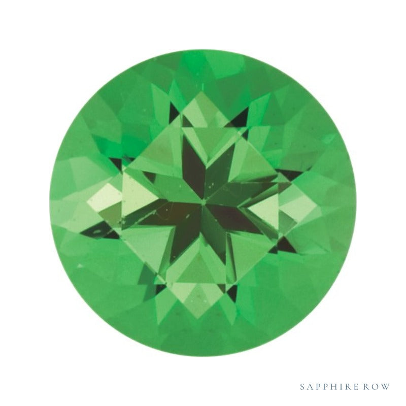 4 mm natural green tsavorite garnet, round cut | Sapphire Row · cut7