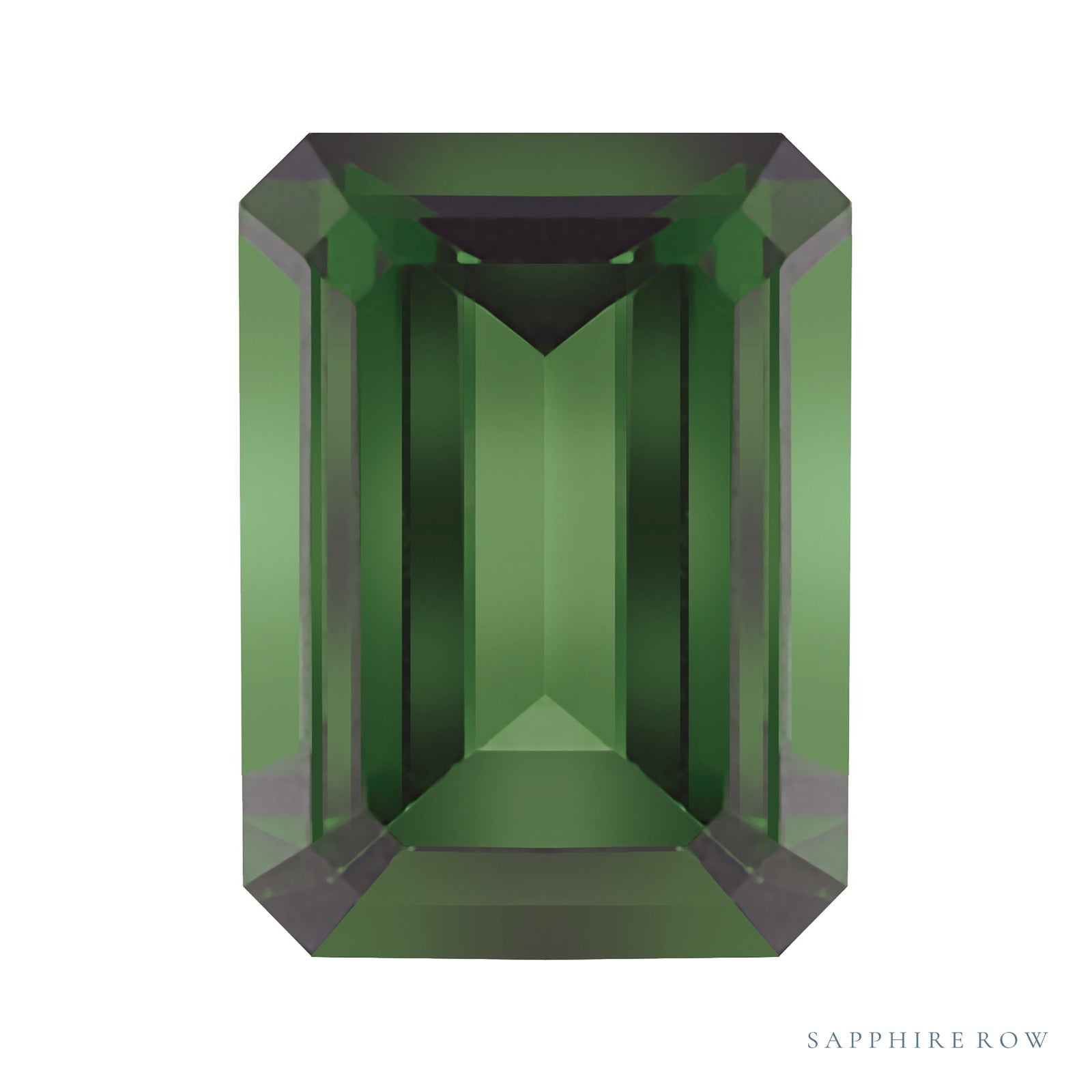 10x8 mm Emerald Natural Green Tourmaline – Step-Cut – AA Quality — Sapphire Row · cut4