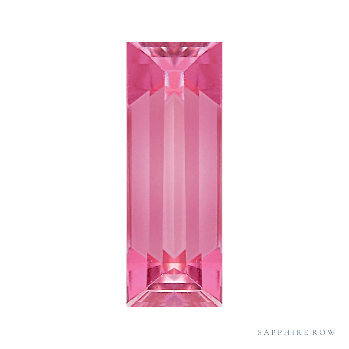 6x3 mm natural pink tourmaline, straight baguette cut | Sapphire Row · cut7
