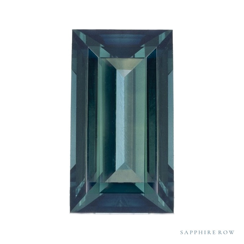 8x4 mm natural teal blue tourmaline, straight baguette cut | Sapphire Row · cut4 · cut5