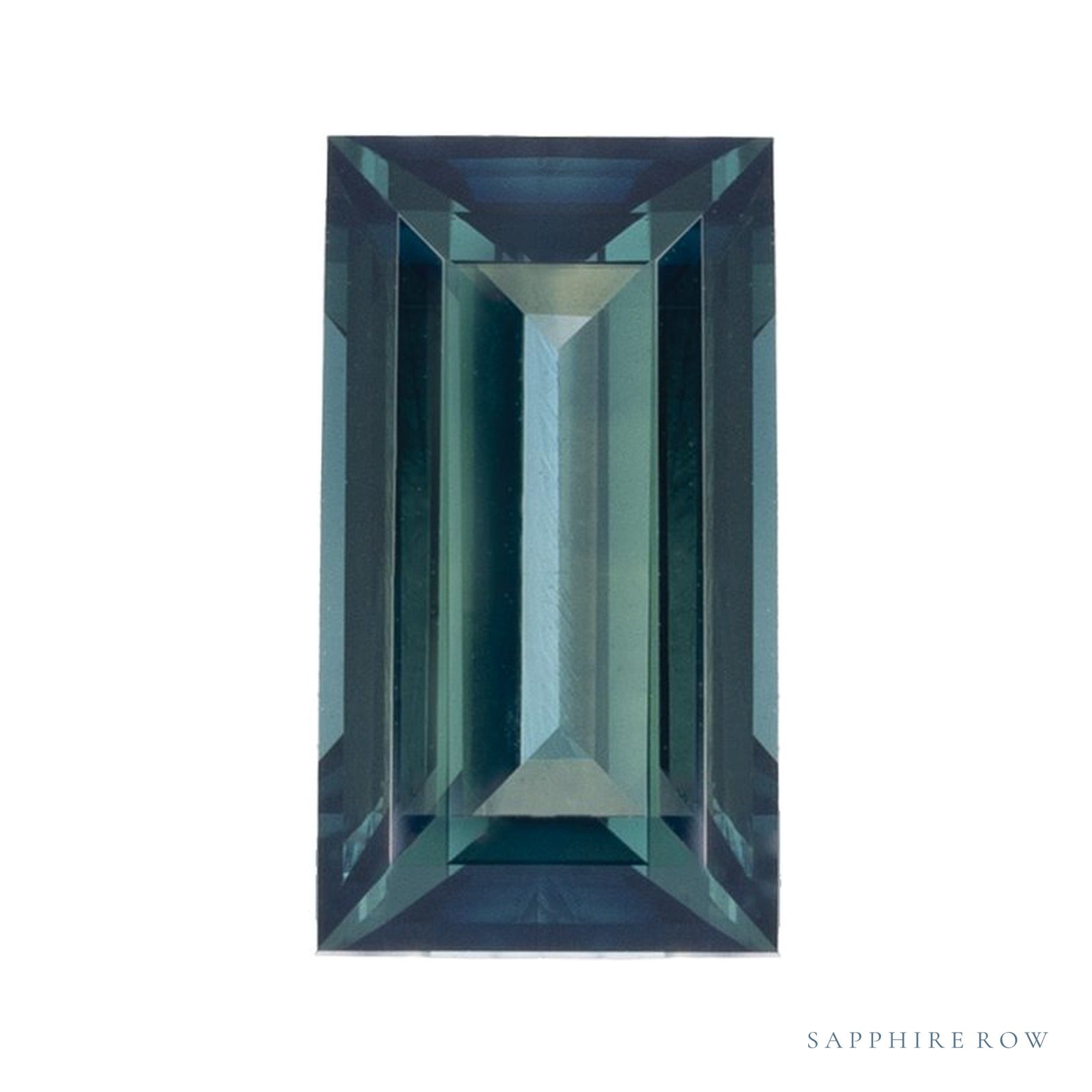 8x4 mm natural teal blue tourmaline, straight baguette cut | Sapphire Row · cut4