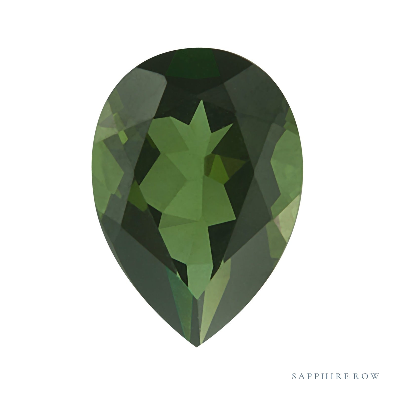 7x5 mm natural green tourmaline, pear cut | Sapphire Row · cut4
