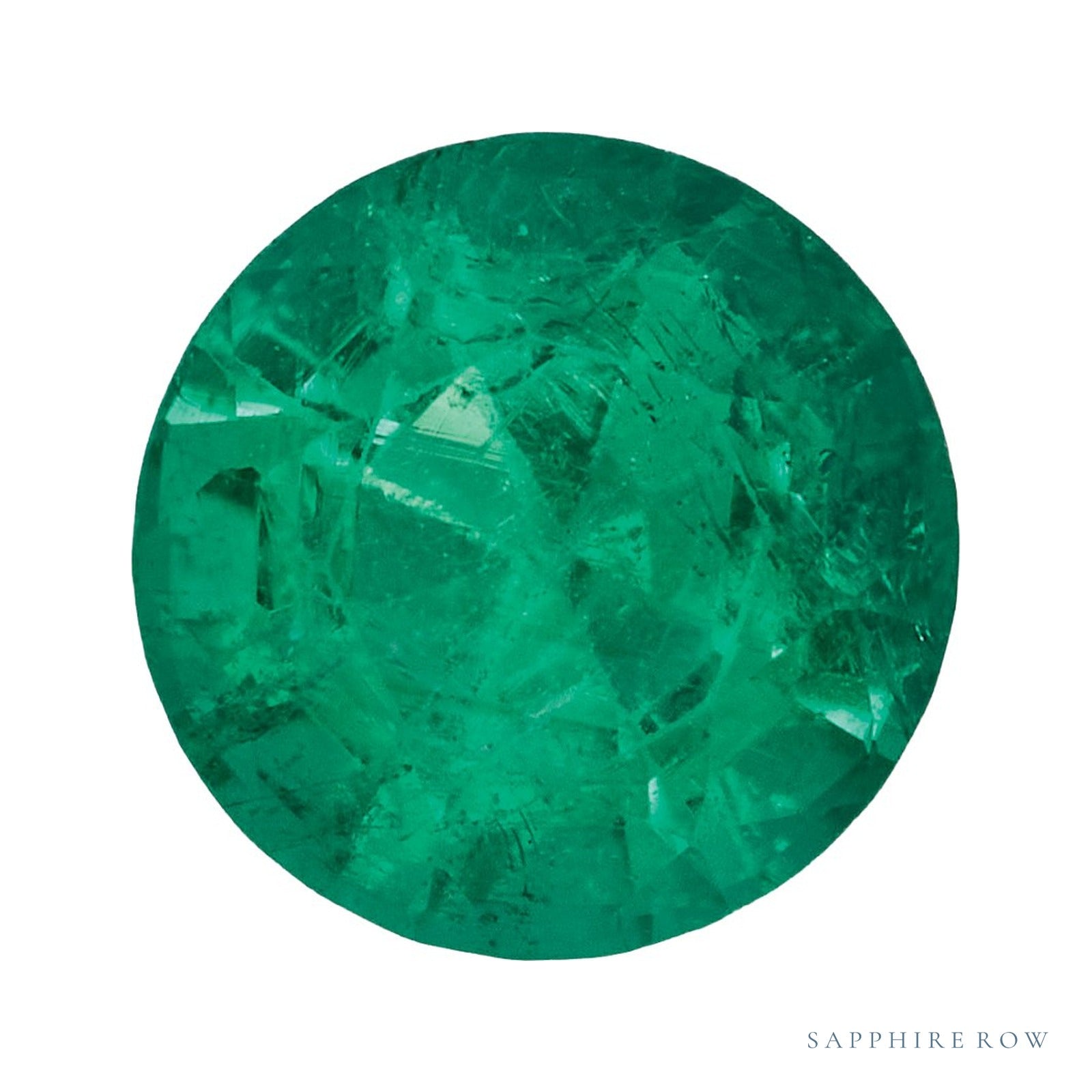 4.5 mm natural green emerald, round cut | Sapphire Row · cut4