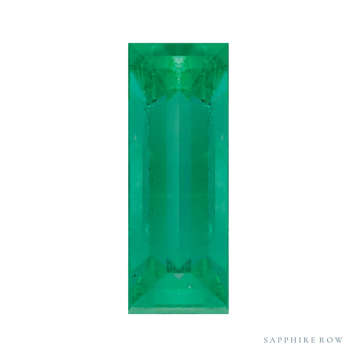 4x2 mm natural green emerald, straight baguette cut | Sapphire Row · cut7