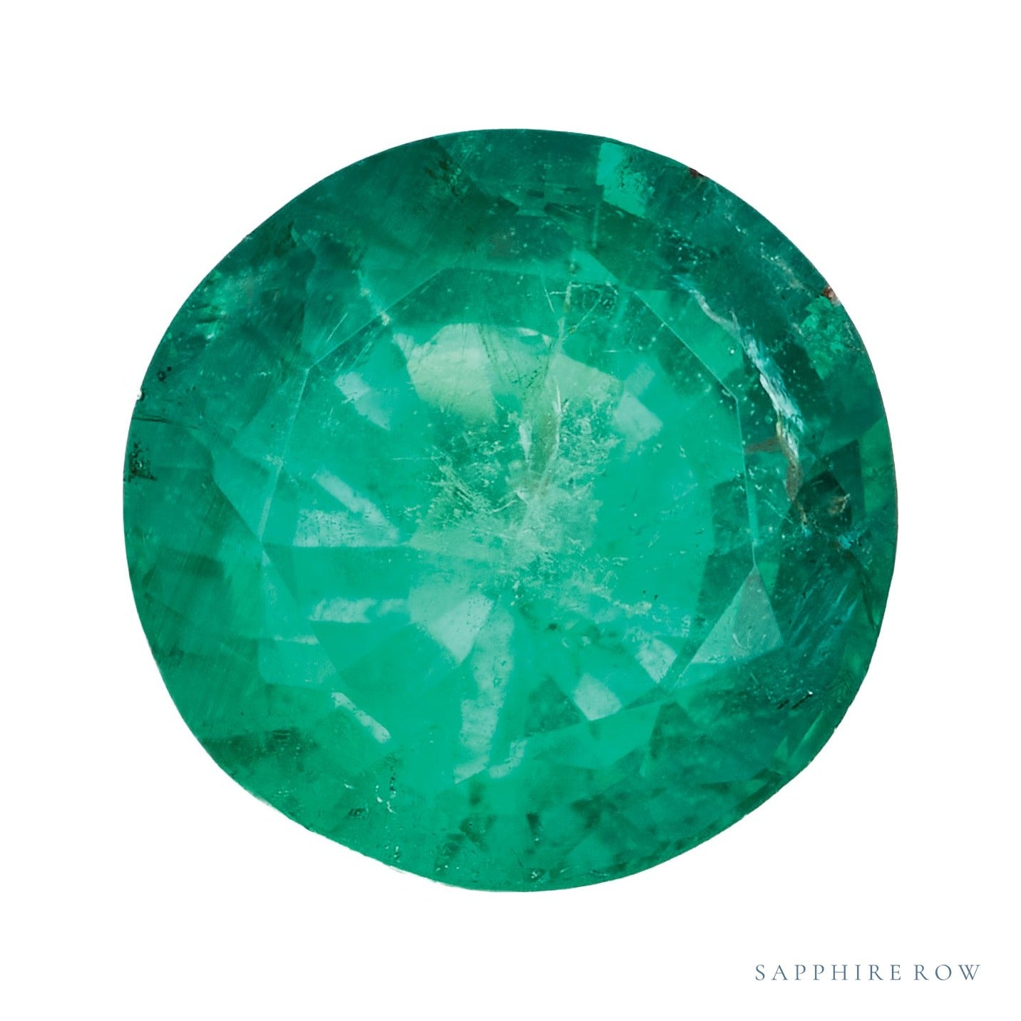 6 mm natural green emerald, round cut | Sapphire Row · cut7