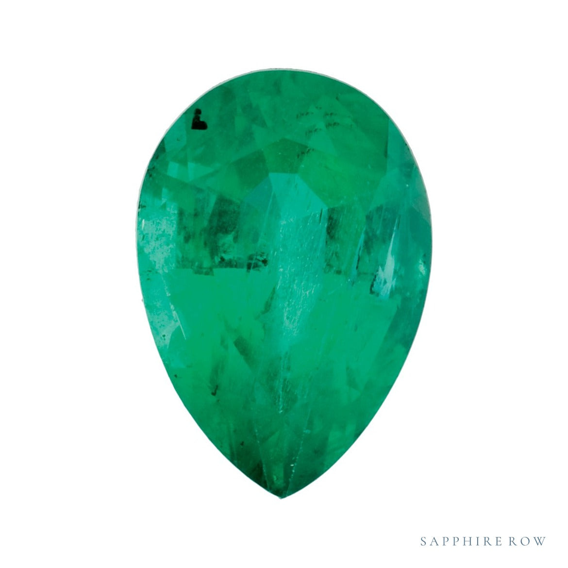 4x3 mm natural green emerald, pear cut | Sapphire Row · cut7