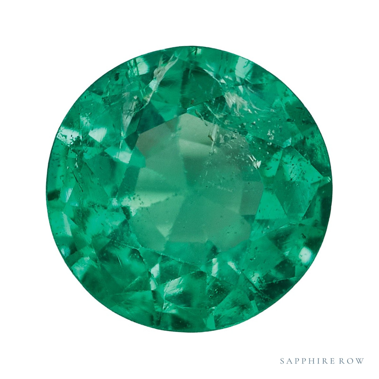5 mm Round Natural Green Emerald – Faceted Cut – A Quality — Sapphire Row · cut4