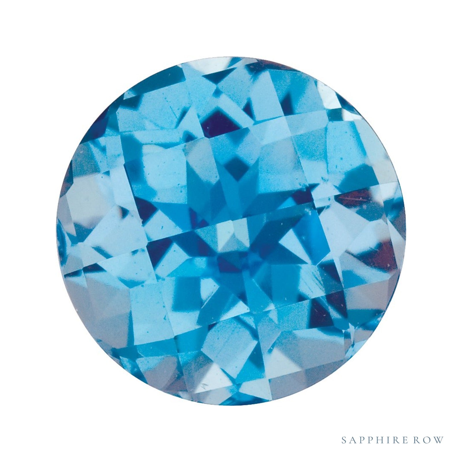 8 mm natural swiss blue topaz, round cut | Sapphire Row · cut4