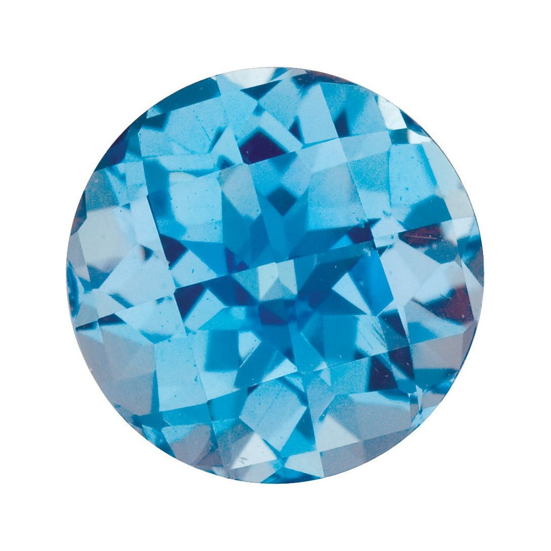 8 mm natural swiss blue topaz, round cut | Sapphire Row · cut7
