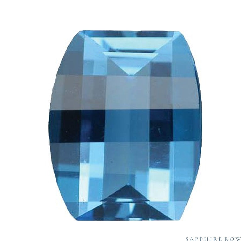10x8 mm natural swiss blue topaz, barrel cut | Sapphire Row · cut7