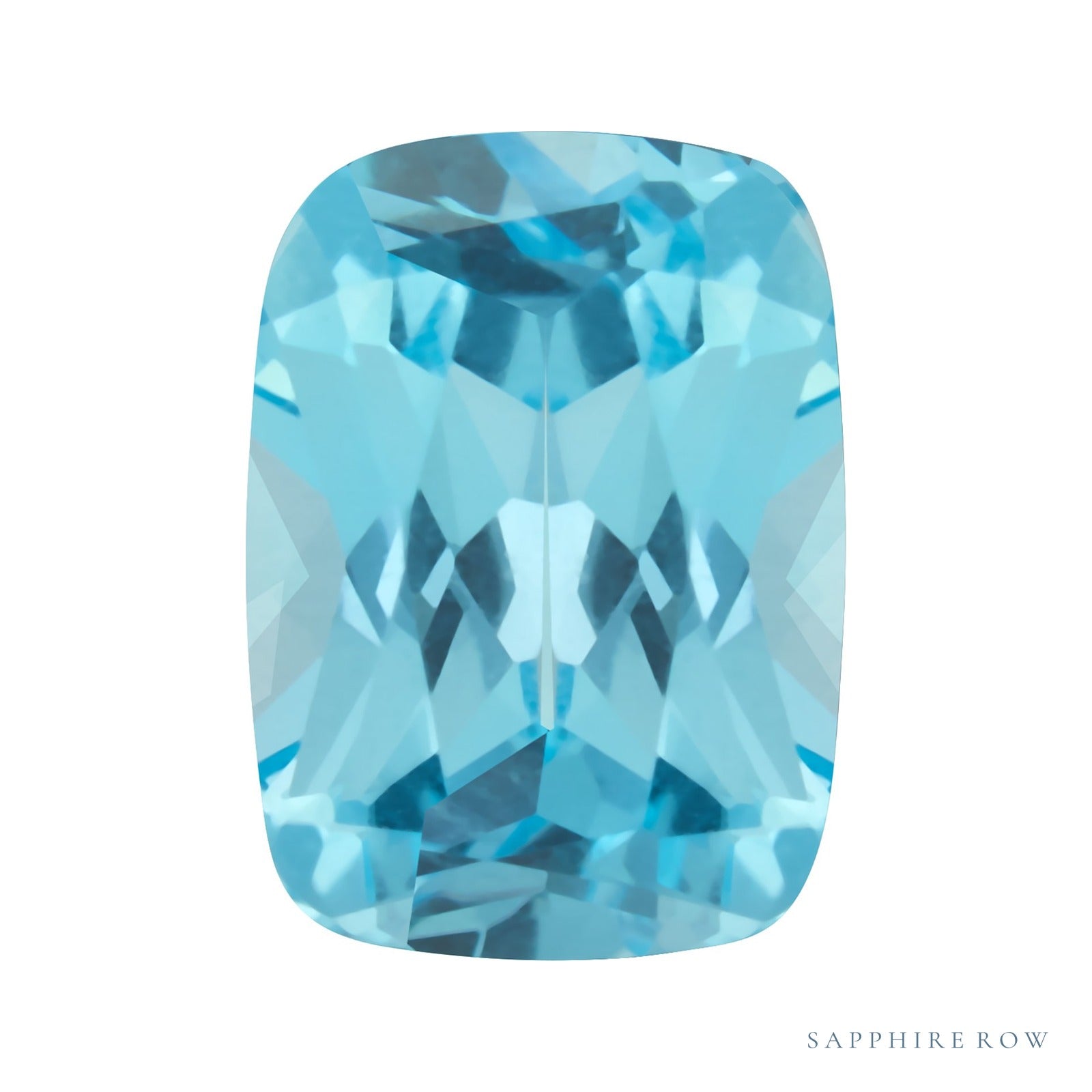 8x6 mm natural swiss blue topaz, antique cushion cut | Sapphire Row · cut7